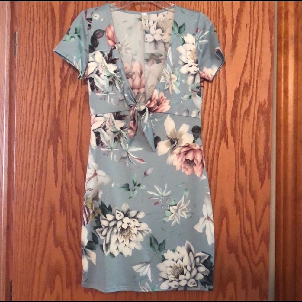 Brand new light blue floral dress!